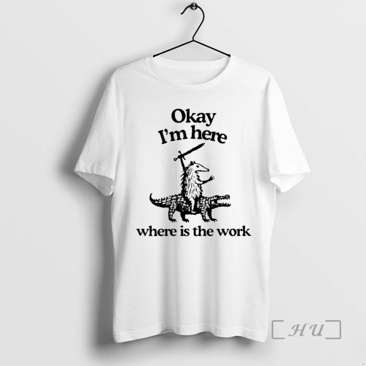 Officials Opossum Riding Crocodile Okay Im Here Where Is The Work Premium T Shirts Sweater Hoodie, Sweatshirt | ZylaModa.com