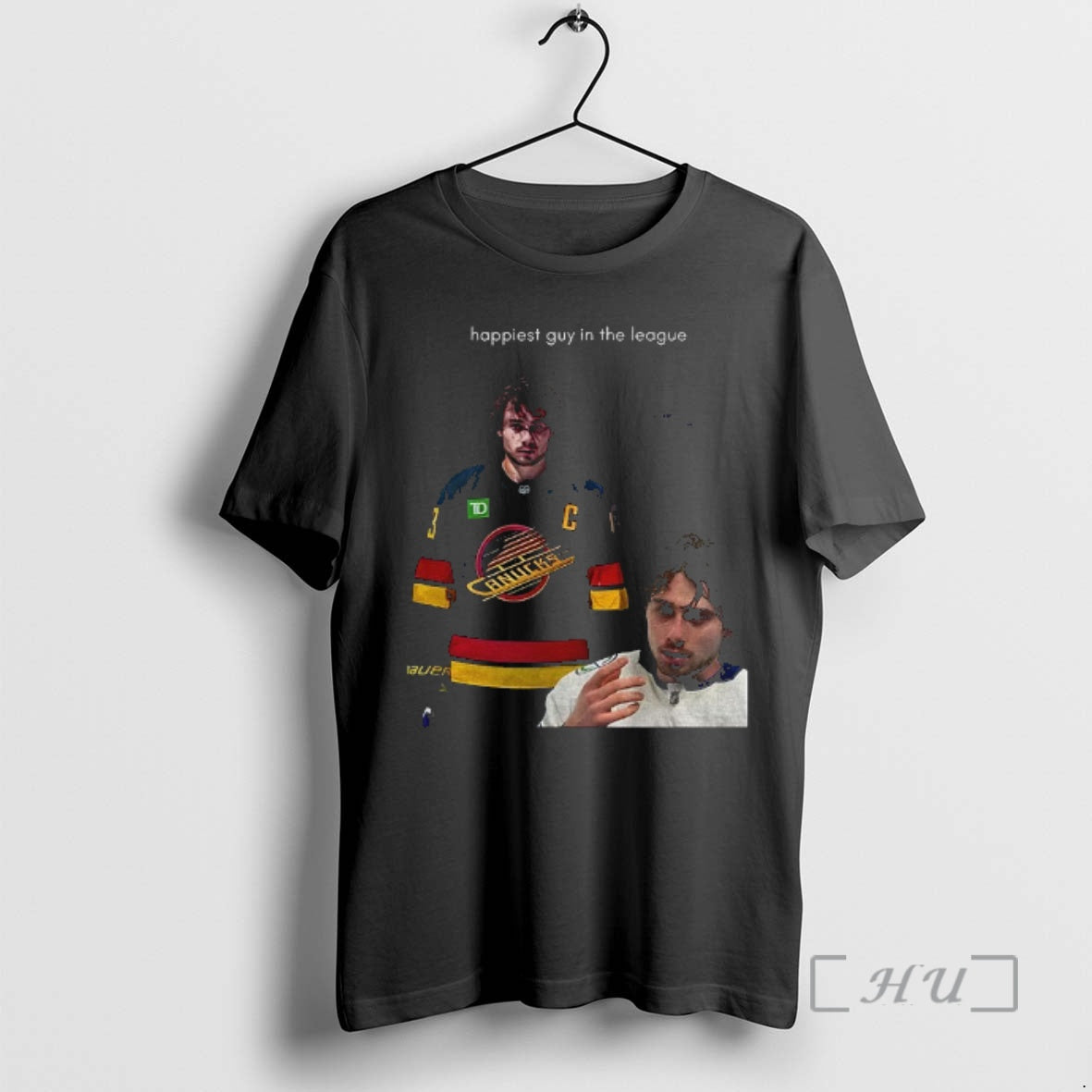 Officials Quinn Hughes Happiest Guy In The League T-Shirts, Hoodie, Sweatshirt | ZylaModa.com