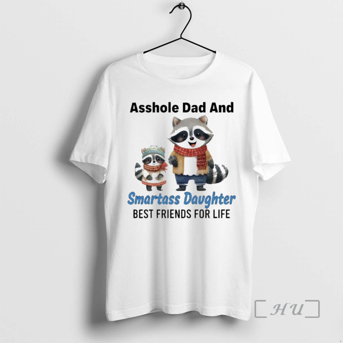 Officials Raccoon Christmas Asshole Dad And Smartass Daughter Best Friends For Life Premium T Shirts Hoodie, Sweatshirt