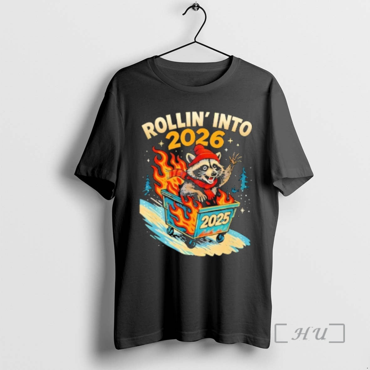 Officials Rollin Into 2026 Raccoon Dumpster Fire 2025 New Year T-Shirts, Hoodie, Sweatshirt | ZylaModa.com