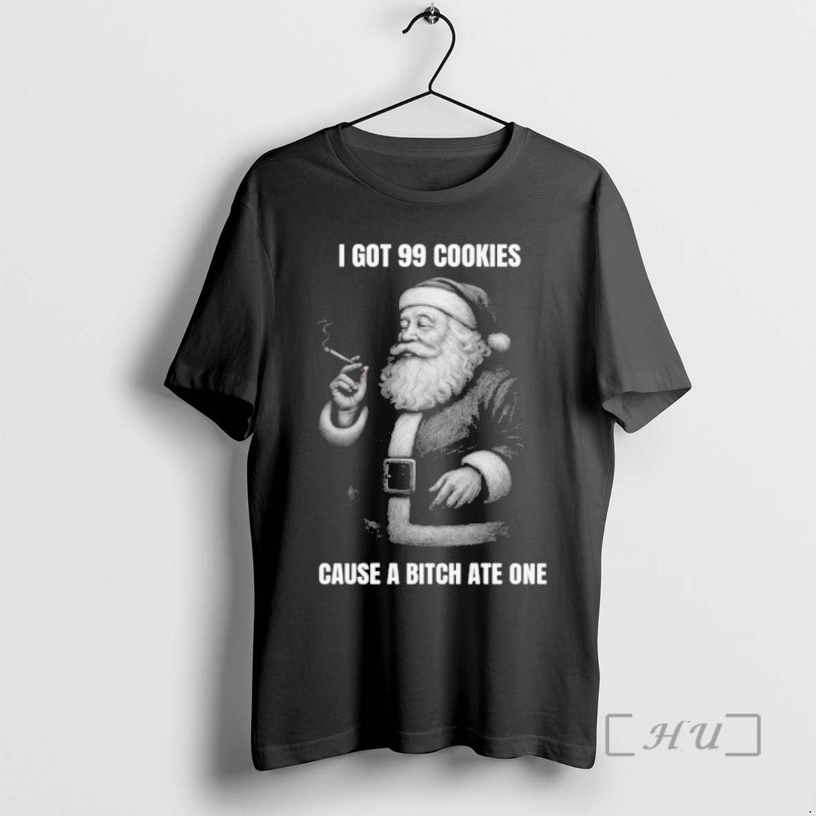 Officials Santa Claus Smoking I Got 99 Cookies Cause A Bitch Ate One Premium T-Shirts, Hoodie, Sweatshirt | ZylaModa.com