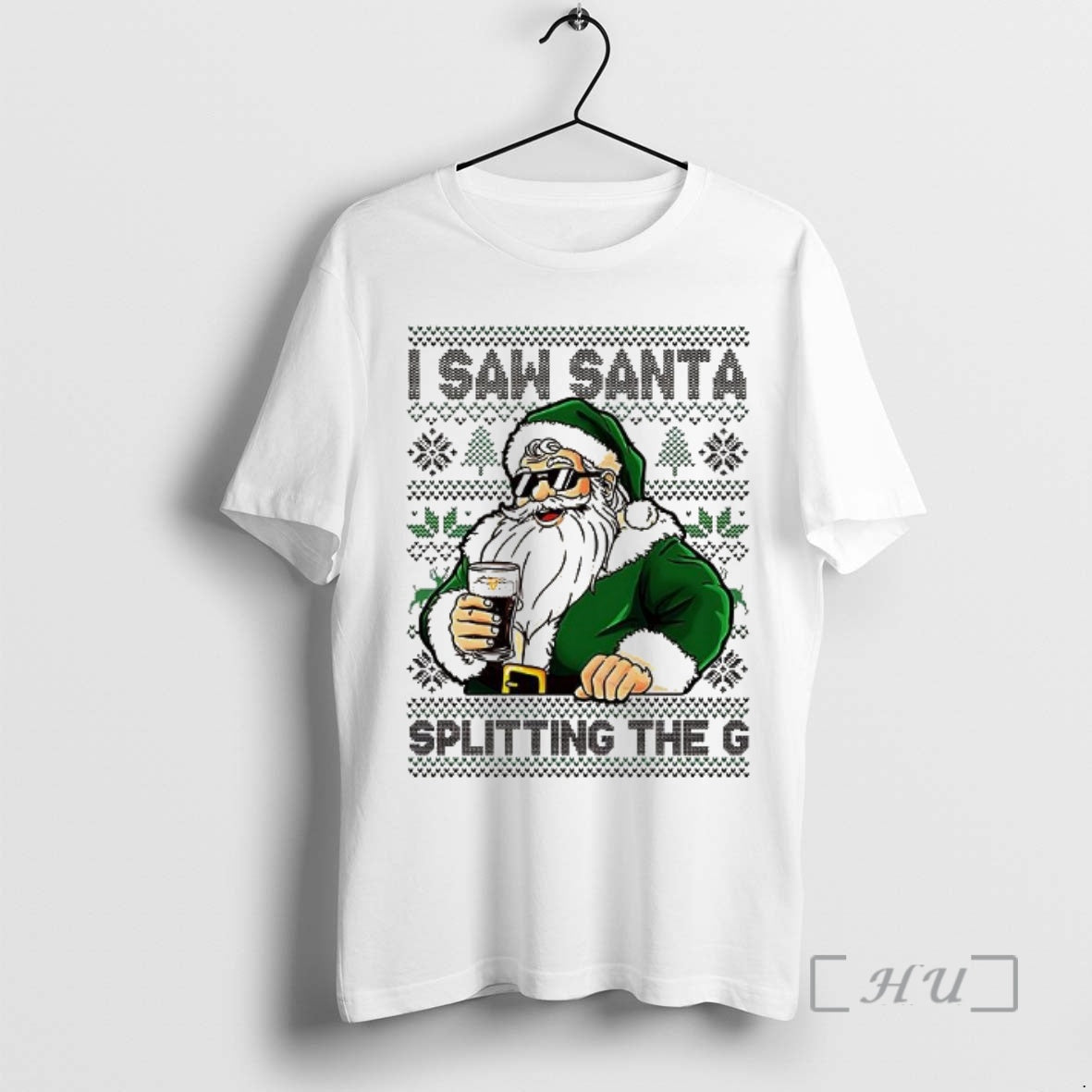 Officials Santa Drinking Beer I Saw Santa Splitting The G Ugly Christmas Premium T Shirts Hoodie, Sweatshirt | ZylaModa.com