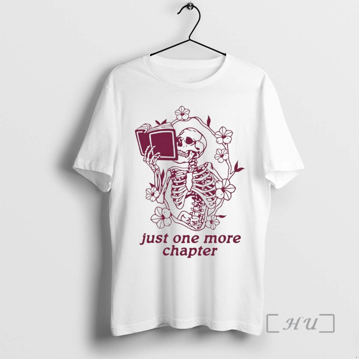 Officials Skeleton Flower Reading Book Just One More Chapter T-Shirts, Hoodie, Sweatshirt | ZylaModa.com