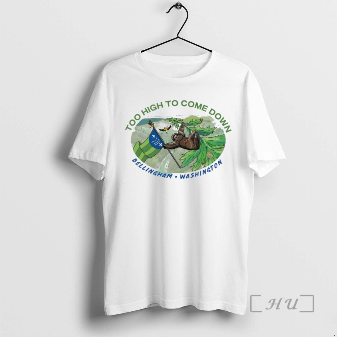 Officials Sloth Too High To Come Down Bellingham Washington T-Shirts, Hoodie, Sweatshirt | ZylaModa.com