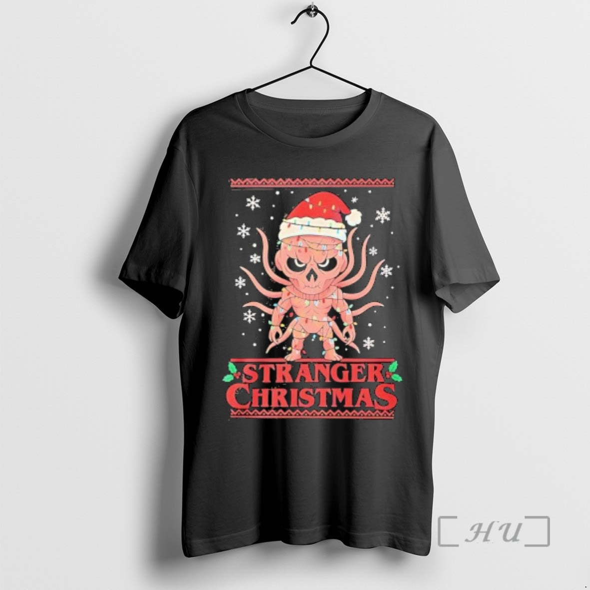 Officials Stranger Christmas Demogorgon Ugly Christmas Lights T-Shirts, Hoodie, Sweatshirt | ZylaModa.com