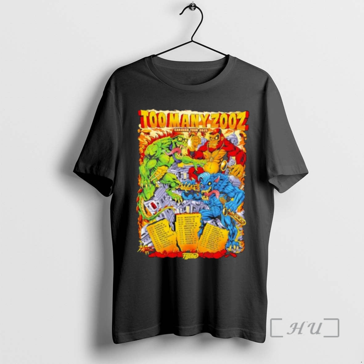 Officials Too Many Zooz Caravan Tour 2025 Monster Band Illustration T-Shirts, Hoodie, Sweatshirt | ZylaModa.com
