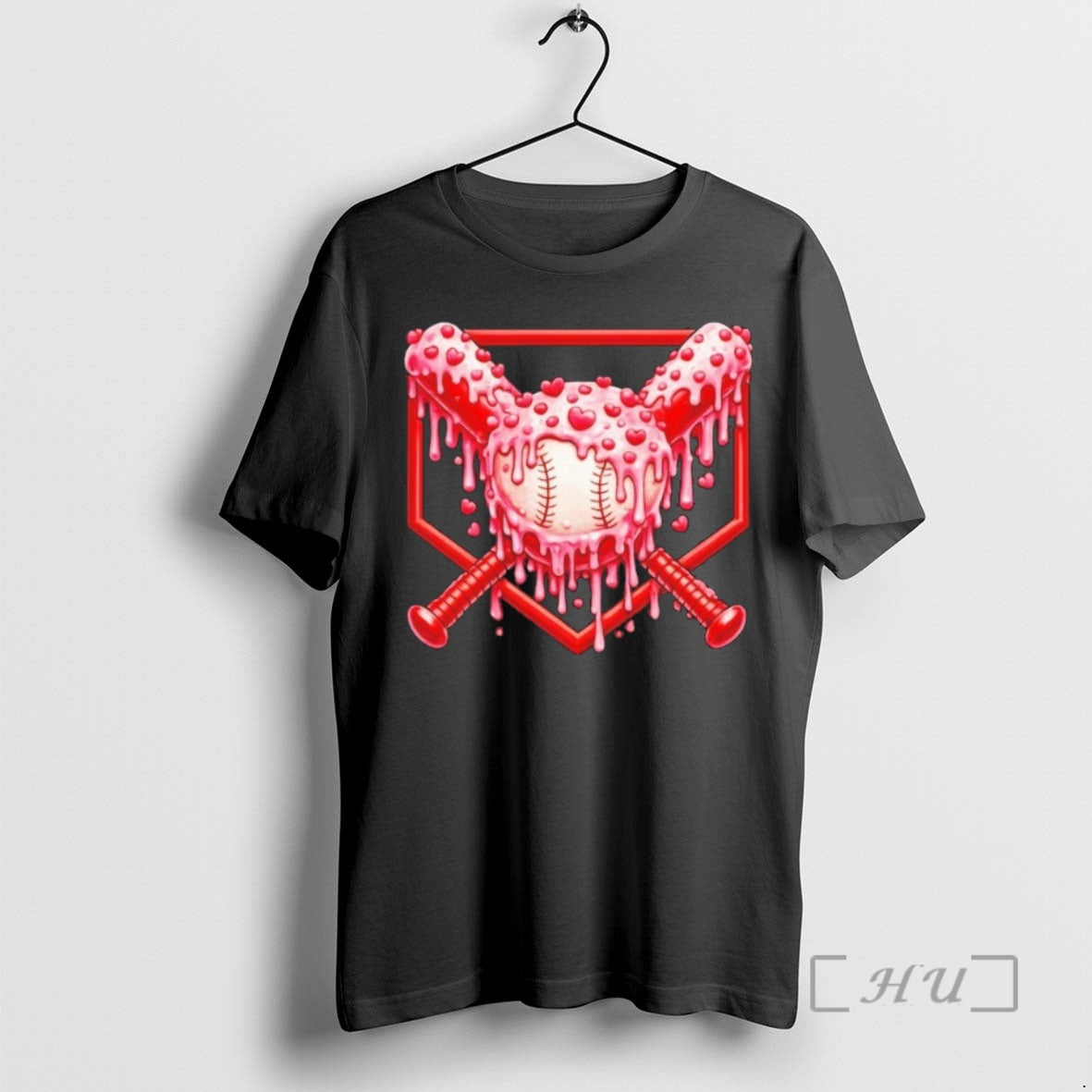 Officials Valentines Day Love Baseball Ice Cream Drip Heart T-Shirts, Hoodie, Sweatshirt | ZylaModa.com