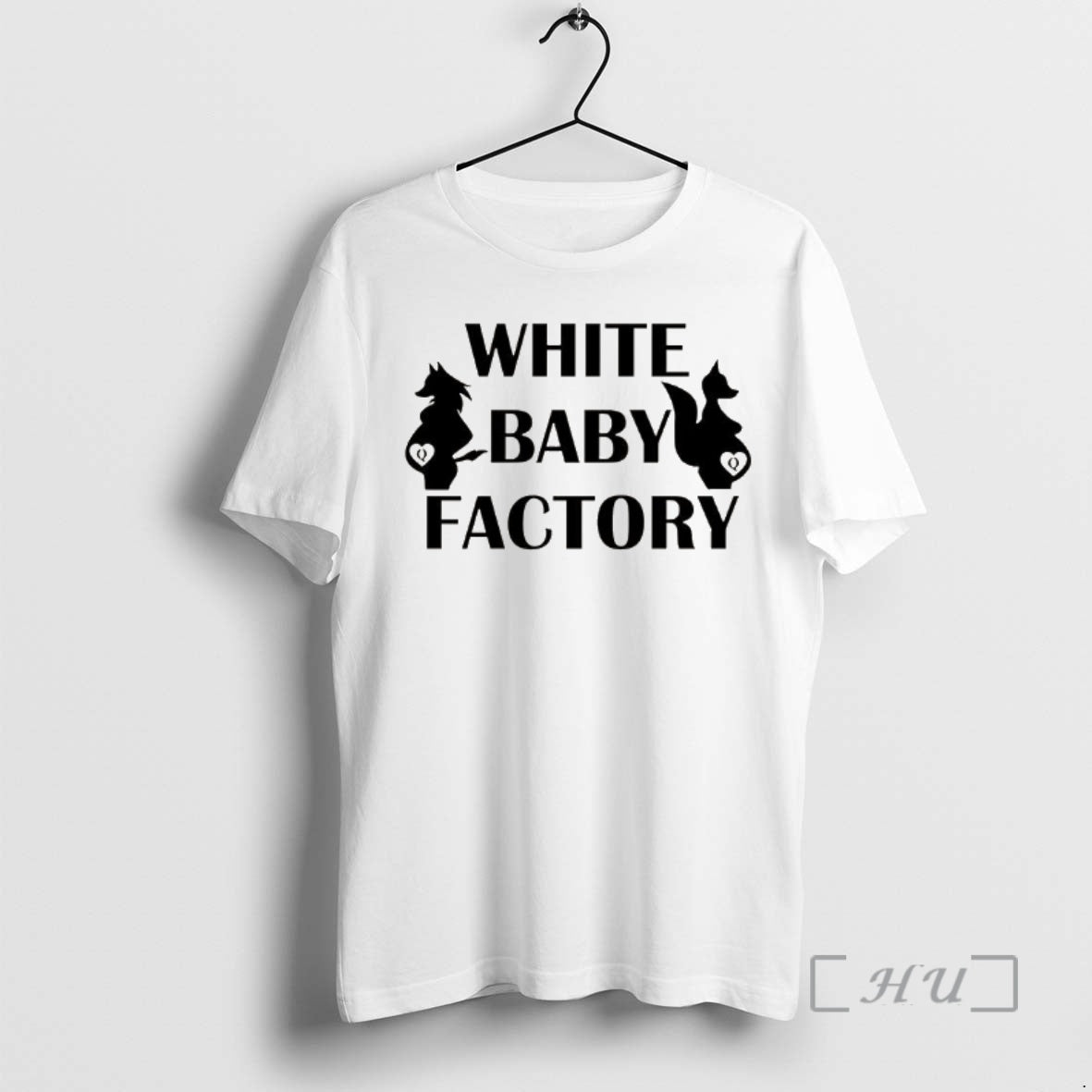 Officials White Baby Factory Silhouette Of A Pregnant Animal T-Shirts, Hoodie, Sweatshirt | ZylaModa.com