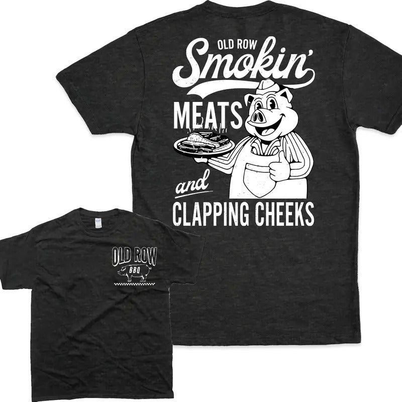 Old Row The Smokin Meats Graphic 2 Sides Tshirt - Unisex Style, 100% Cotton - Menswear Hoodie, Sweatshirt | ZylaModa.com
