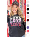 Ombre Sequin Love Valentines Graphic Long Sleeve T-Shirt Hoodie, Sweatshirt | ZylaModa.com
