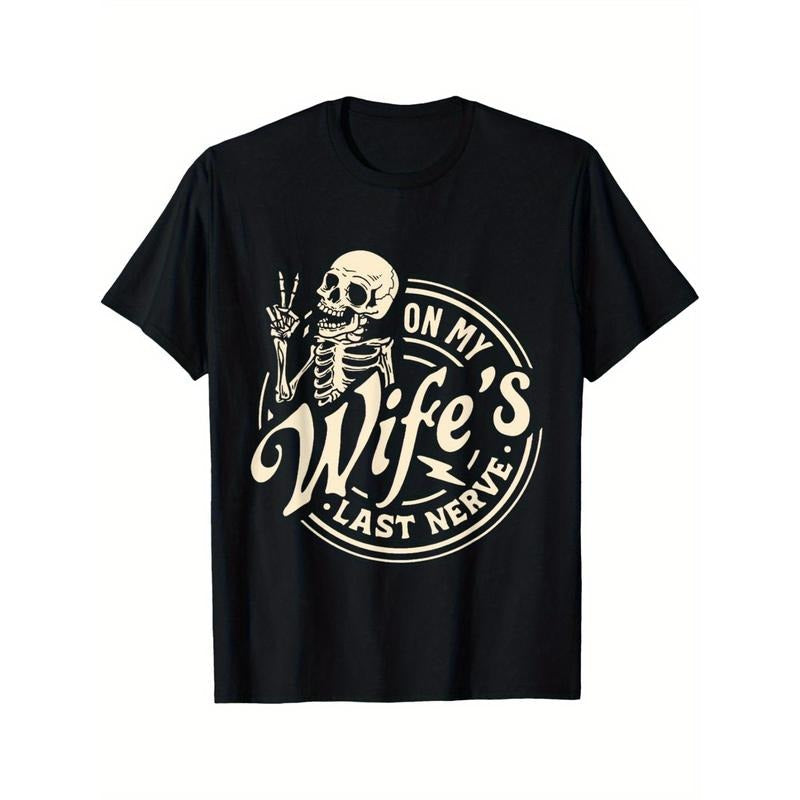 On My Wife's Last Nerve Skeleton T-Shirt Made in USA Hoodie, Sweatshirt | ZylaModa.com