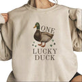 One Lucky Duck Birthday Shirt Birthday Sweatshirt Lucky Duck Hunting Hoodie Unisex | ZylaModa.com