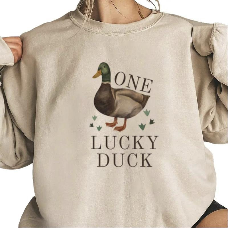 One Lucky Duck Birthday Shirt Birthday Sweatshirt Lucky Duck Hunting Hoodie Unisex | ZylaModa.com