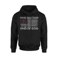 One Nation Under God American Flag With Cross Patriotic Hoodie Sweatshirt Cotton Fabric T-Shirts | ZylaModa.com