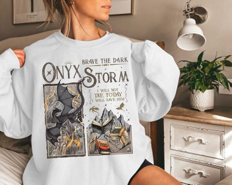 Onyx Storm Sweatshirt, Fourth Wing Merch, Bookish Sweatshirt, Xaden Riorson Gift for Readers, Violet Sorrengail Tairn,...
