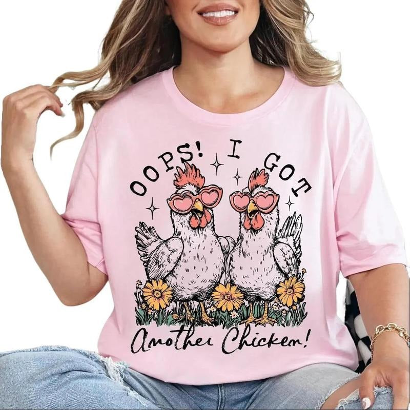 Oops I Got Another Chicken Shirt, Funny Farm Animal Shirt, Rustic Farmhouse Sublimation Trendy Chicken Lover Shirt, Cute...