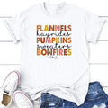 Fall | Flannels Hayrides Pumpkins Apparel, Proudly Printed In The USA, Tee / Tank / V Neck Gray / White / Blue / Hot Pink...