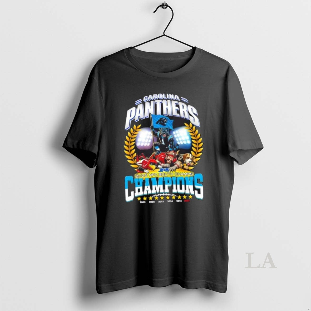 Original 2025 Carolina Panthers Win Nfc South Champions Mascot Football Graphic T-Shirts, Hoodie, Sweatshirt | ZylaModa.com