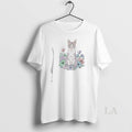 Original Cute Sitting Cat In Floral Garden Watercolor T-Shirts, Hoodie, Sweatshirt | ZylaModa.com