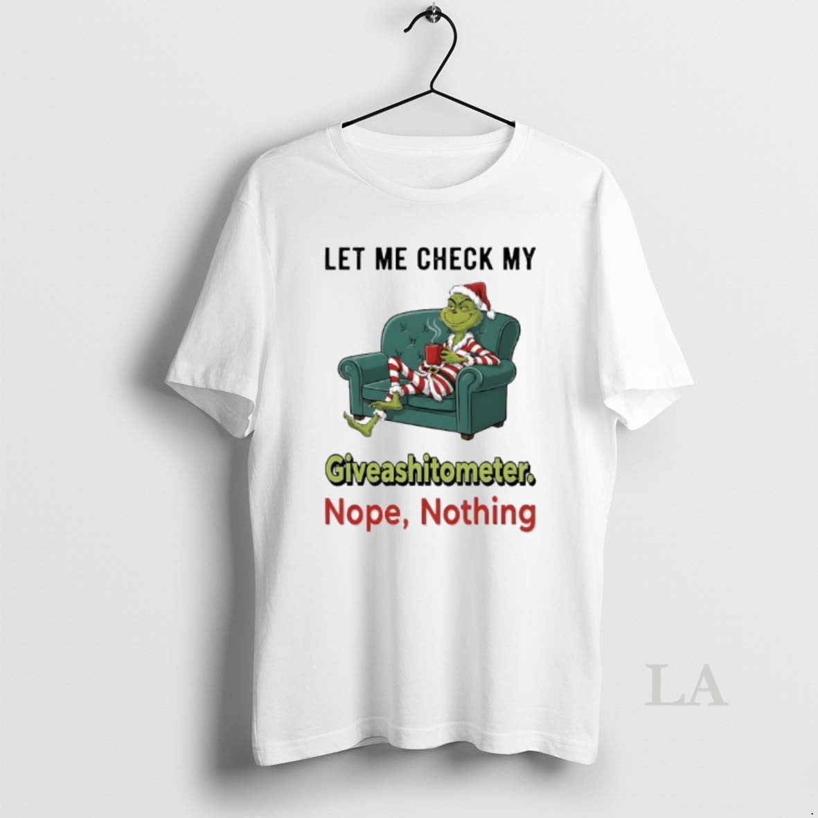 Original Grinch Xmas Let Me Check My Giveashitometer Nope Nothing T-Shirts, Hoodie, Sweatshirt | ZylaModa.com