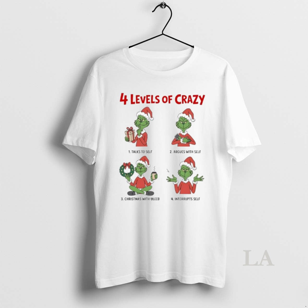Original Grinch Xmas Four Escalating Levels Of Crazy T-Shirts, Hoodie, Sweatshirt | ZylaModa.com
