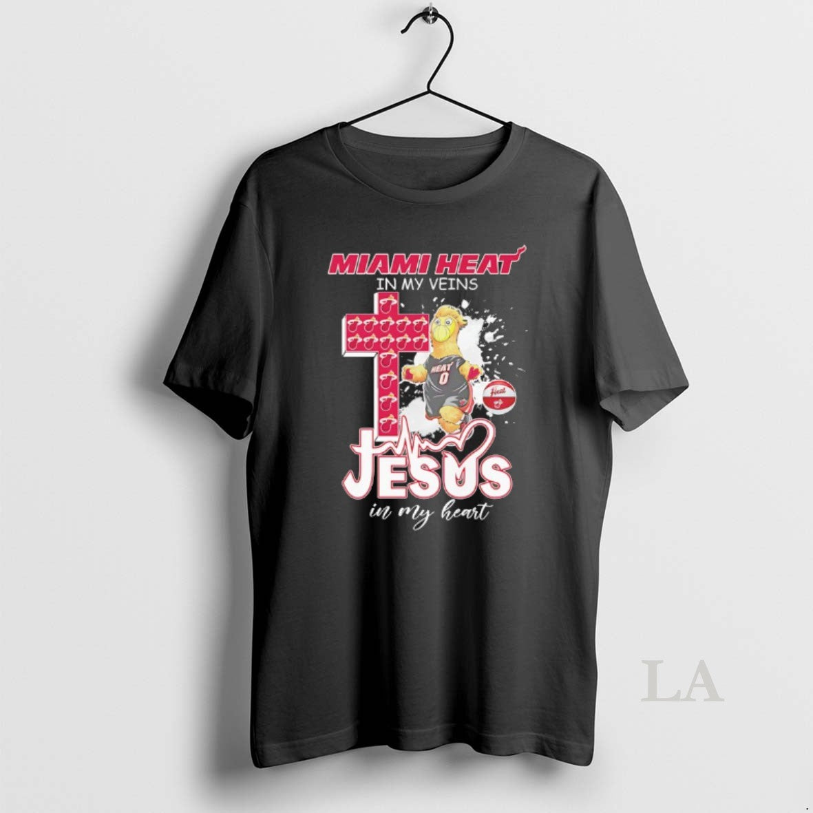 Original Miami Heat In My Veins Jesus In My Heart Mascot T-Shirts, Hoodie, Sweatshirt | ZylaModa.com