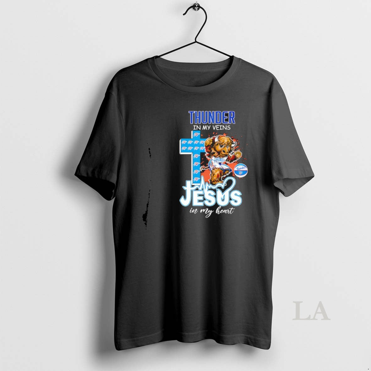 Original Oklahoma City Thunder In My Veins Jesus In My Heart Mascot T-Shirts, Hoodie, Sweatshirt | ZylaModa.com