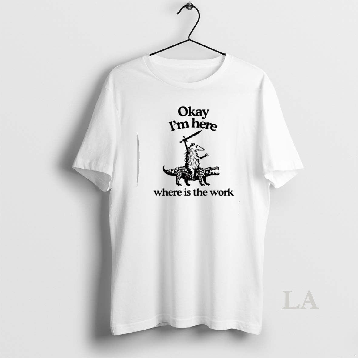 Original Opossum Riding Crocodile Okay Im Here Where Is The Work T-Shirts, Hoodie, Sweatshirt | ZylaModa.com