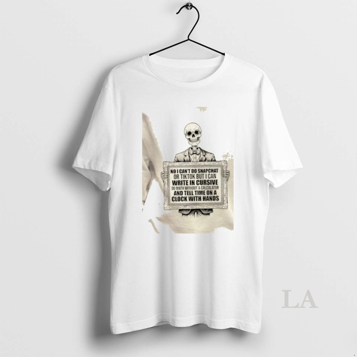 Original Skeleton No I Cant Do Snapchat Or Tiktok But I Can Write In Cursive T-Shirts, Hoodie, Sweatshirt | ZylaModa.com