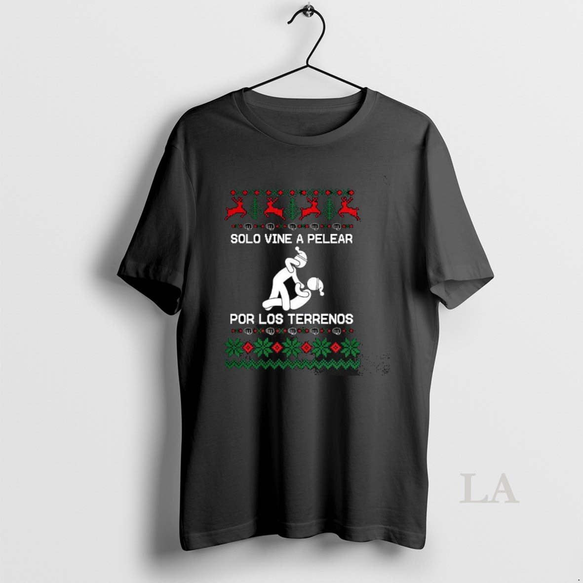 Original Solo A Vine Pelear Por Los Terrenos Ugly Christmas T-Shirts, Hoodie, Sweatshirt | ZylaModa.com
