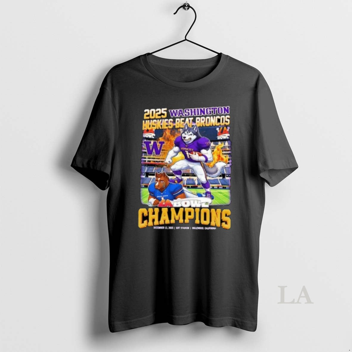 Original Washington Huskies Beat Broncos 2025 La Bowl Champions Mascot T-Shirts, Hoodie, Sweatshirt | ZylaModa.com
