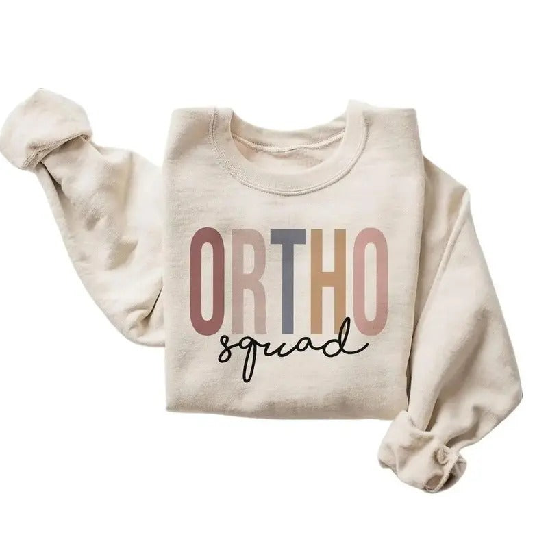 Ortho Squad Sweatshirt Orthodontics Crewneck Nurse Office Dental Health - Unisex Cotton Hoodie T-Shirts | ZylaModa.com