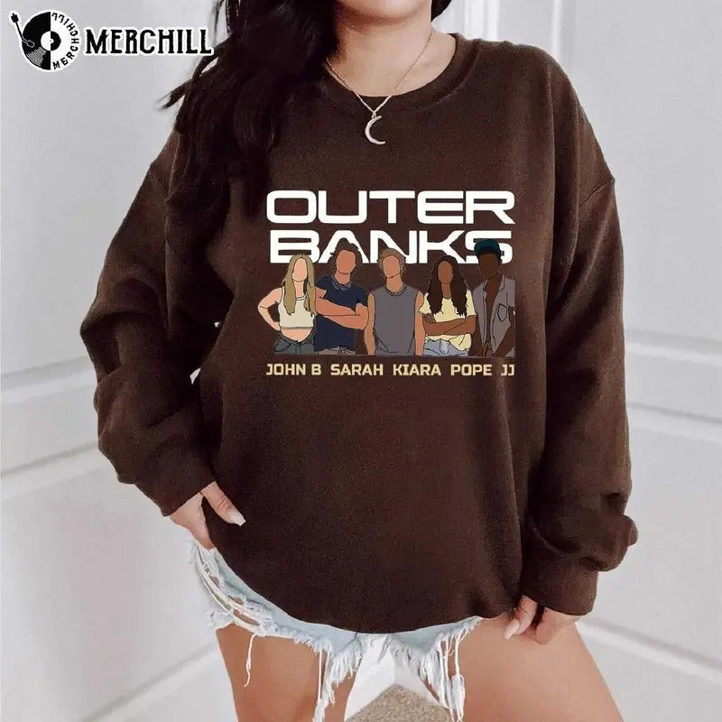 Outer Banks John B Sarah Kiara Pope Shirt, Outer Banks 2020 Pogue Life Paradise On Earth Shirt grey shirt Hoodie, Sweatshirt