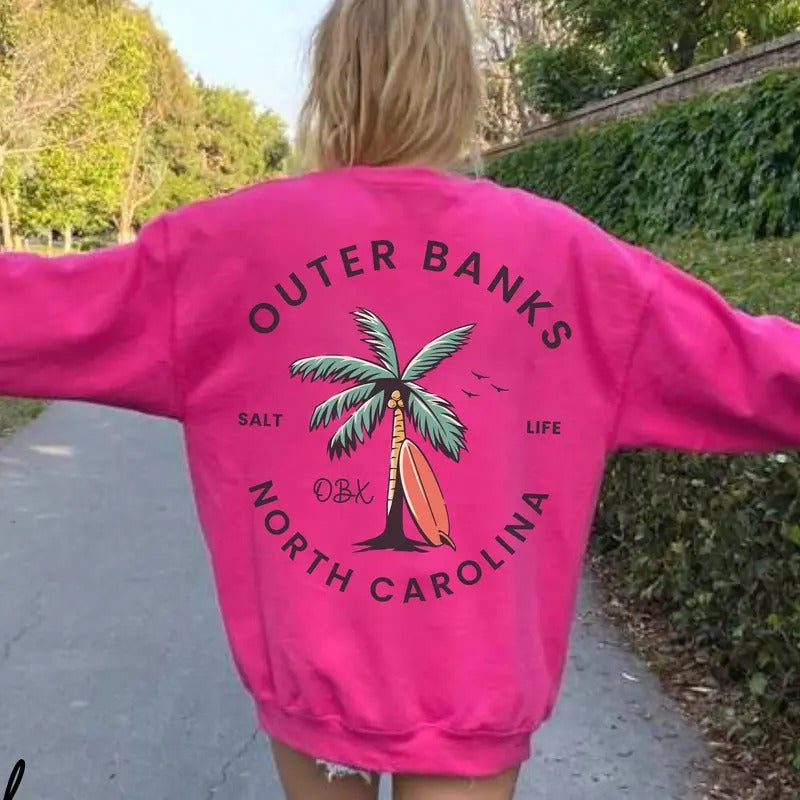 Outer Banks Sweatshirt Preppy Clothes Coconut Girl Aesthetic Vsco Clothes Y2K Sweats Trendy Surf Shop Aesthetic Beach...