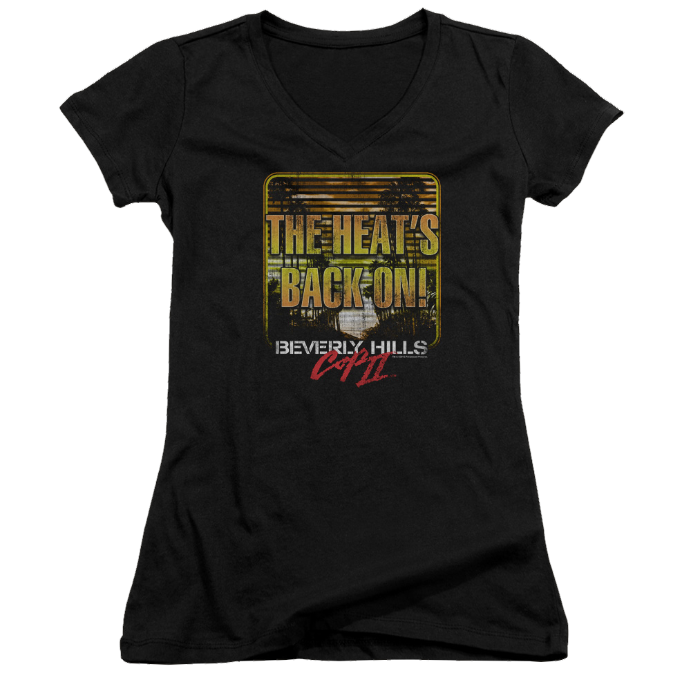 Beverly Hills Cop The Heats Back On - Juniors V-Neck T-Shirt Hoodie, Sweatshirt | ZylaModa.com