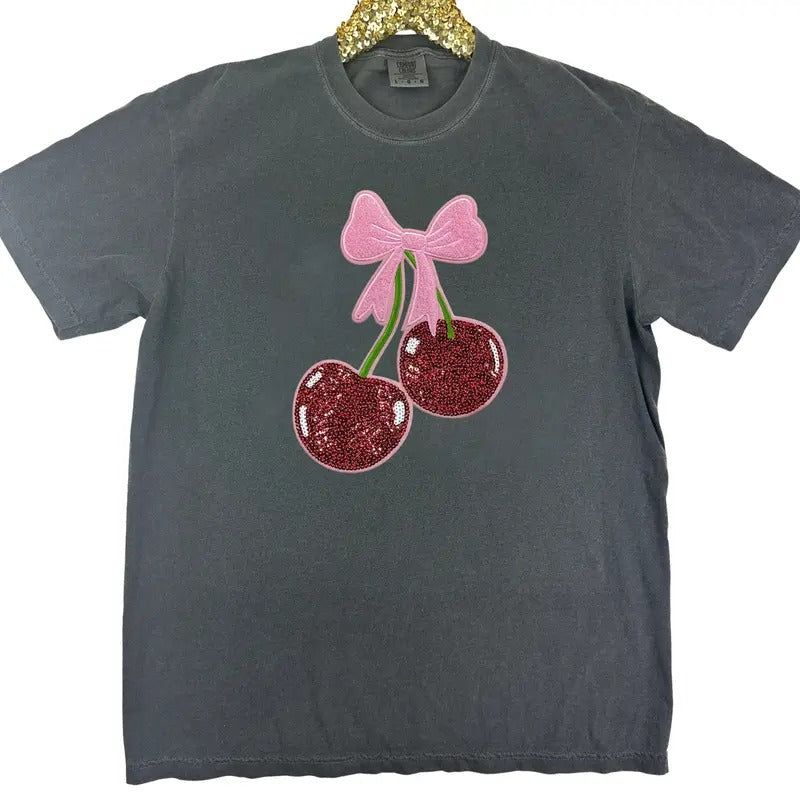 PATCH Cherry Coquette Comfort Colors T-Shirt Hoodie, Sweatshirt | ZylaModa.com