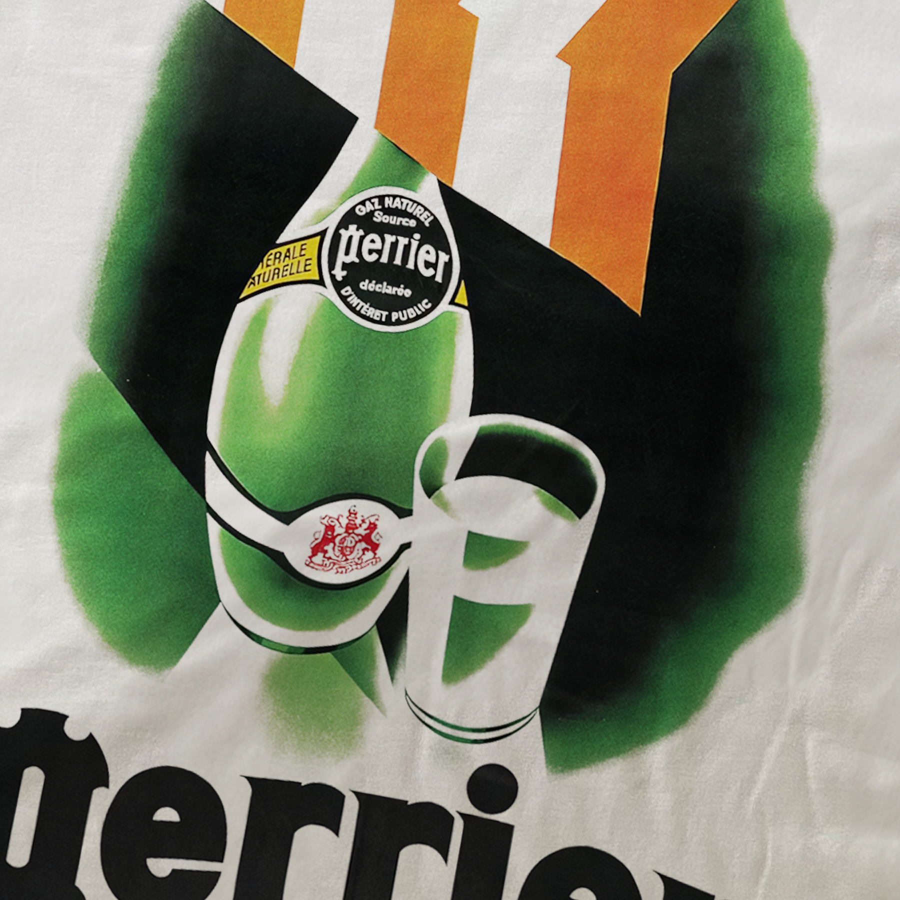 VINTAGE 50s 'PERRIER' POSTER HEAVYWEIGHT WHITE T-SHIRT Hoodie, Sweatshirt | ZylaModa.com (Image 2)