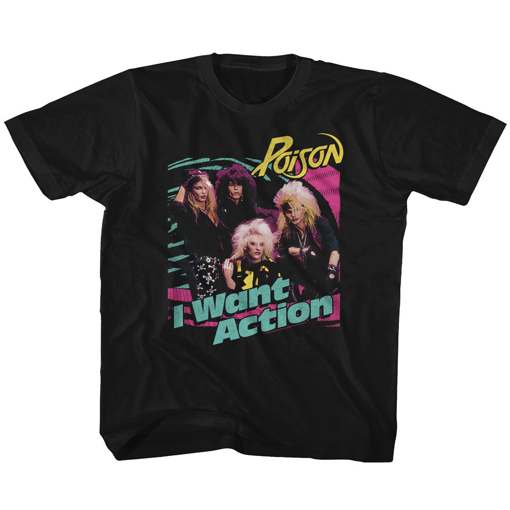 Poison Youth S/S T-Shirt - Bright Action - Solid Black Hoodie, Sweatshirt | ZylaModa.com