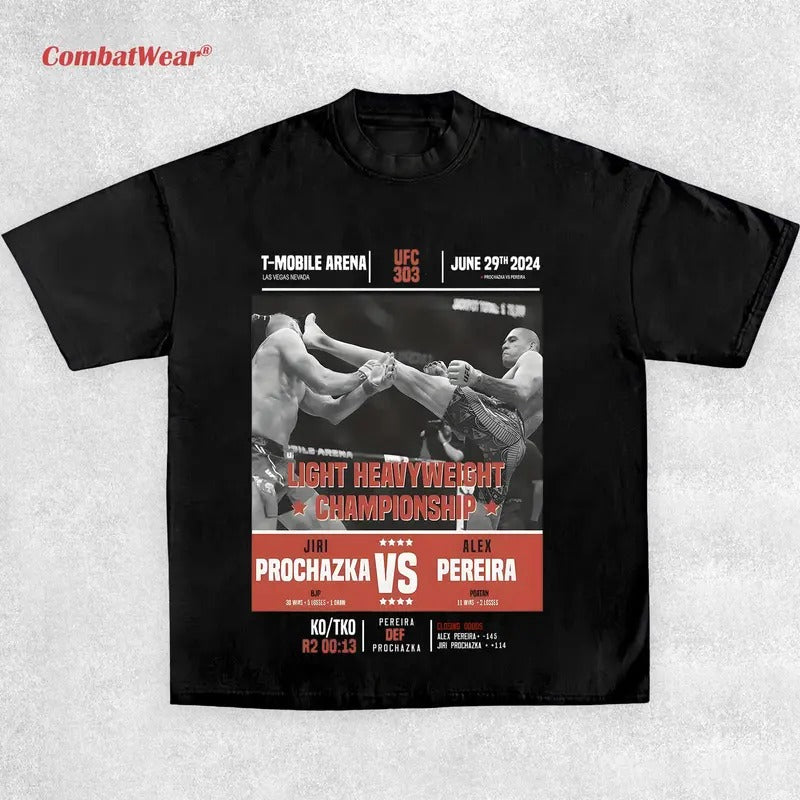 PROCHAZKA VS PEREIRA TEE, 2025 Boxing T-shirt, Fighter Tee, Sports Shirt, Vintage Boxing Tee, Graphic Boxing Champ...