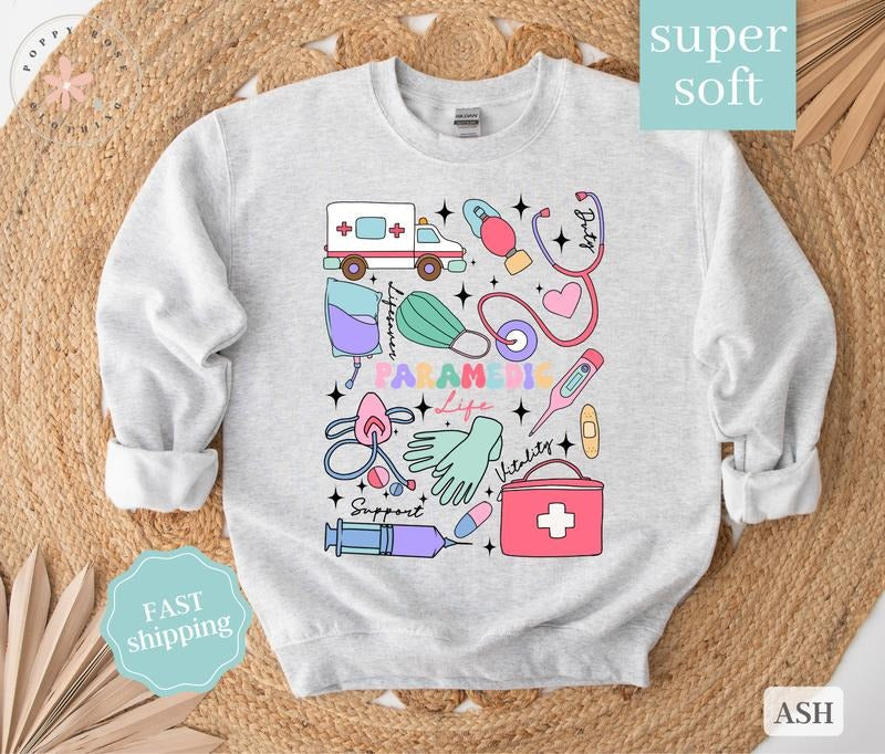 Paramedic Sweatshirt, EMT Crewneck, Ambulance Driver Shirt, Paramedic Gift Hoodie | ZylaModa.com