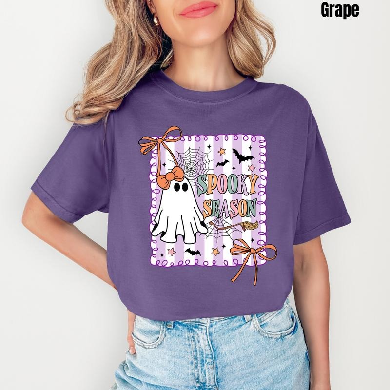 Pastel Ghost Spooky Season Comfort Colors T-Shirt 'NLB' Hoodie, Sweatshirt | ZylaModa.com