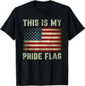 Patriotic Shirts For Men, This Is My Pride Flag USA American 4th of July Patriotic T-Shirt Menswear Casual Cotton Top...