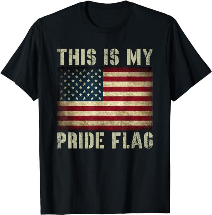 Patriotic Shirts For Men, This Is My Pride Flag USA American 4th of July Patriotic T-Shirt Menswear Casual Cotton Top...