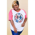 Patriotic Stars Smiley Graphic V-Neck T-Shirts, Hoodie, Sweatshirt | ZylaModa.com