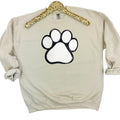 Paw Chenille Sequin Patch Sweatshirt -- SAND T-Shirts, Hoodie | ZylaModa.com