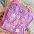 Pearls Starfish And Shells t shirt  | neon violet  comfort colors t shirt Hoodie, Sweatshirt | ZylaModa.com