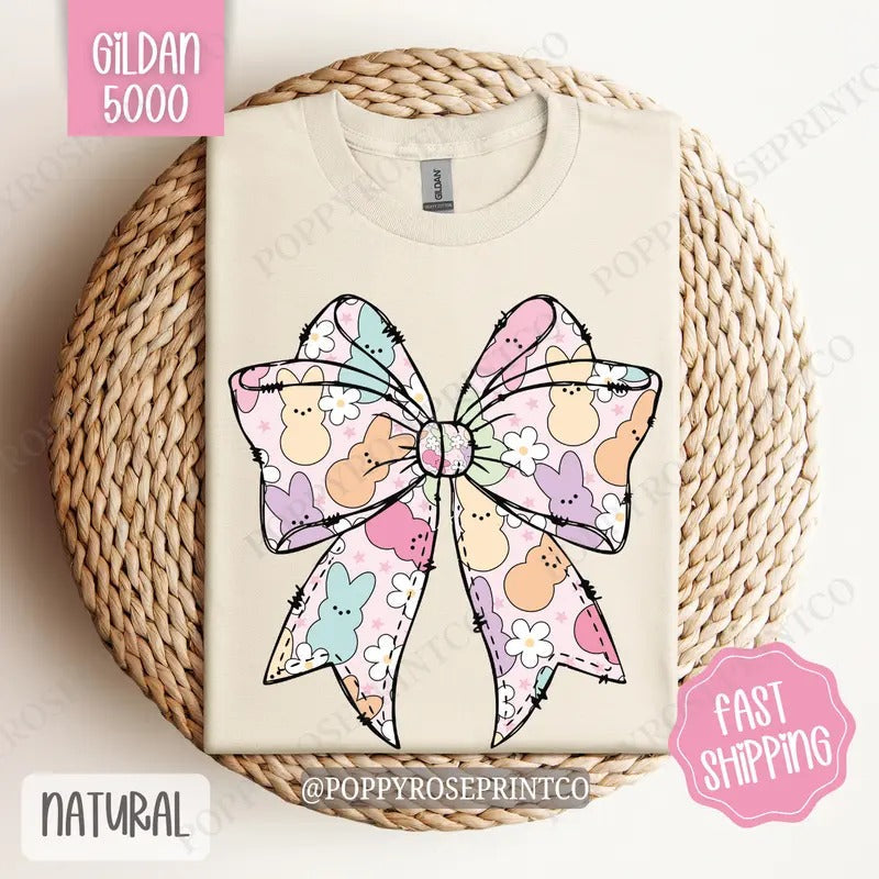 Peep Bow Shirt Gildan, Women's Tee, Cute Easter Women's Tshirt Plus Sizes Hoodie, Sweatshirt | ZylaModa.com