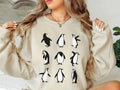Penguins Minimalist Crewneck Sweatshirt, Penguin Lover Tee, Funny Penguin Sweater, Cute Penguin Gift Hoodie | ZylaModa.com
