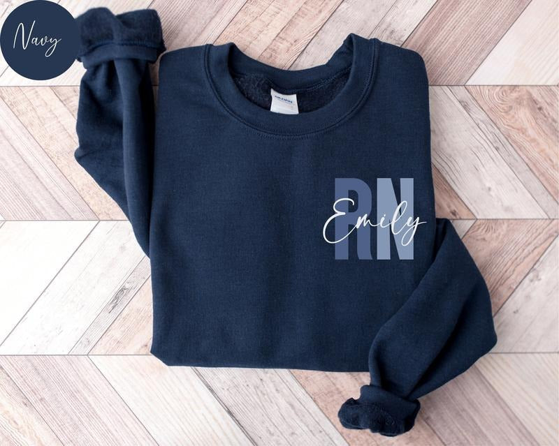 Personalized Registered Nurse Sweatshirt, Custom Nurse Shirt, Nurse Gift, Nurse Appreciation Gift, RN Nurse Sweatshirt Hoodie