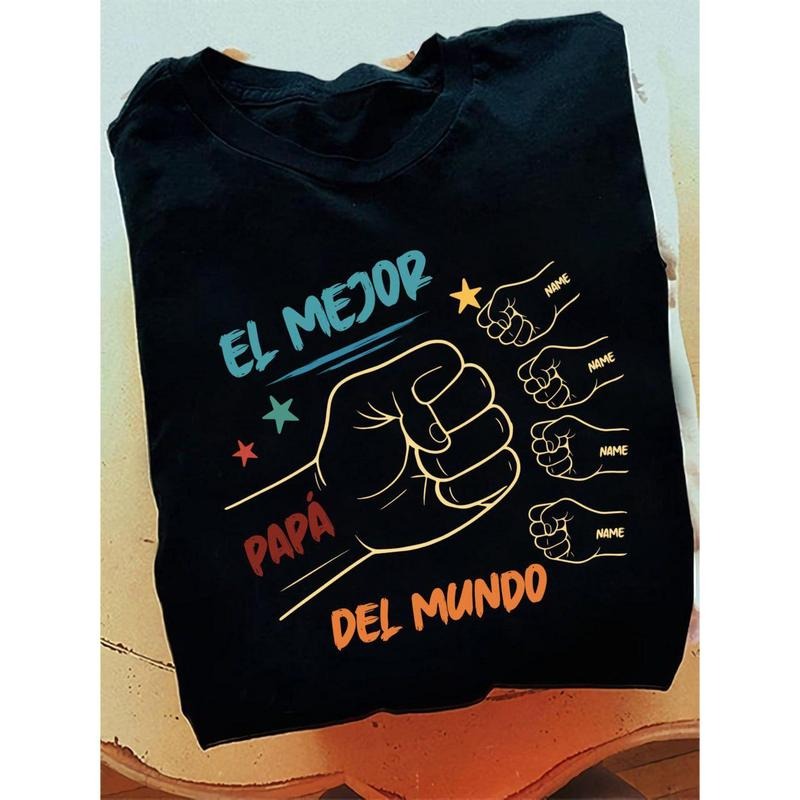 Personalized Toddler Kid El Mejor Papa Del Mundo Fist Bump Bundle Shirt, Vintage Spanish Papá Shirt, Custom Father's Day...